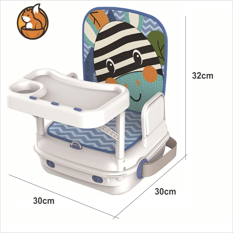 3-In-1 Baby Rocker Chair & Music Dining Table - Convertible Booster Seat Organizer