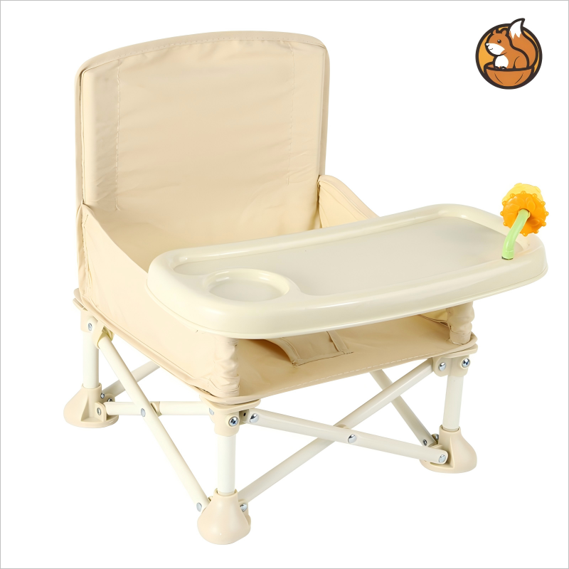 Baby Portable Folding Dining Chair with foldable design, storage bag, and detachable cushion