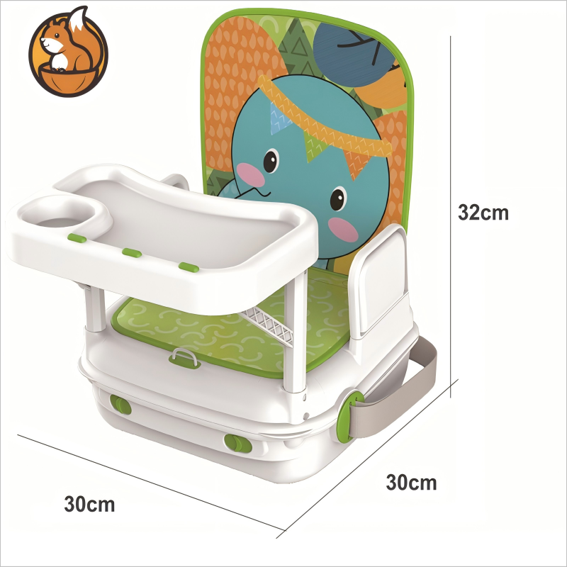 3-In-1 Baby Rocker Chair & Music Dining Table - Convertible Booster Seat Organizer