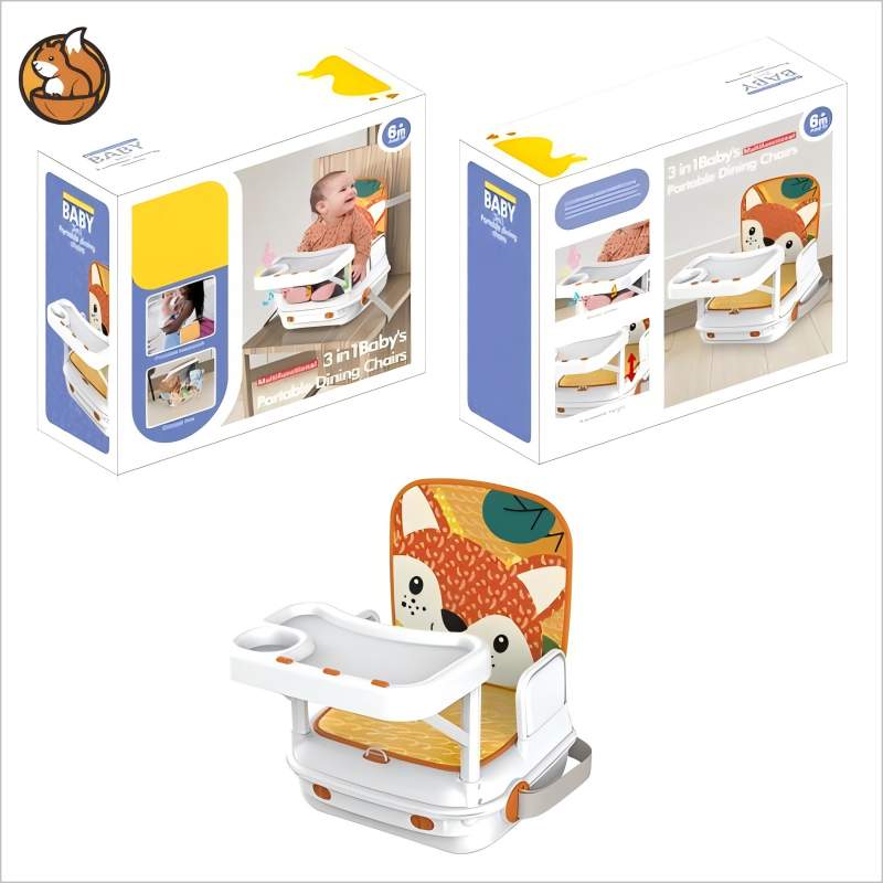 3-In-1 Baby Rocker Chair & Music Dining Table - Convertible Booster Seat Organizer
