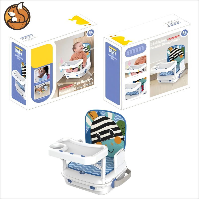 3-In-1 Baby Rocker Chair & Music Dining Table - Convertible Booster Seat Organizer