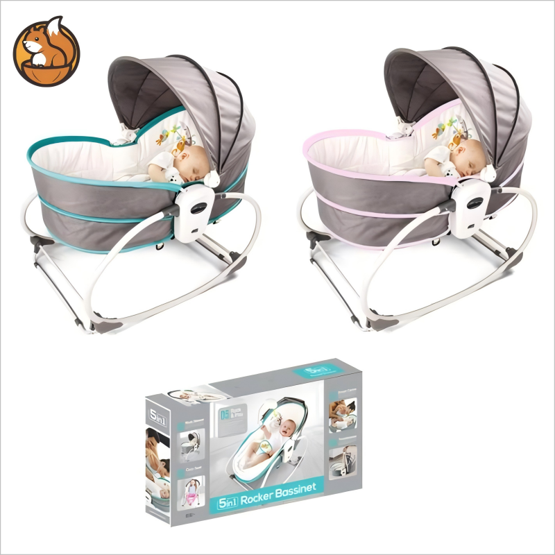 Toy Factory Wholesale Baby Bassinet Rocker with Mosquito Net and Wheels