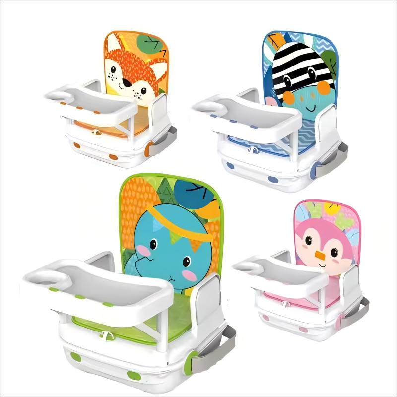 3-In-1 Baby Rocker Chair & Music Dining Table - Convertible Booster Seat Organizer