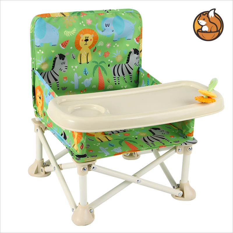Foldable Baby Booster Seat With Safe Tray TPR Anti-Slip Base