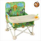 Foldable Baby Booster Seat With Safe Tray TPR Anti-Slip Base