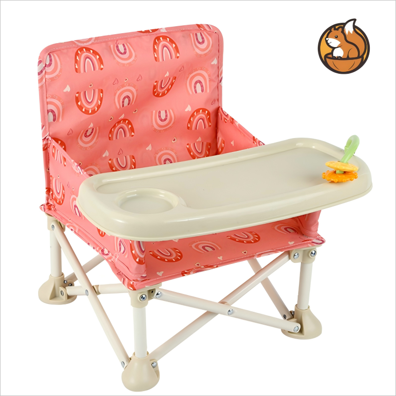 Baby Portable Folding Dining Chair with foldable design, storage bag, and detachable cushion