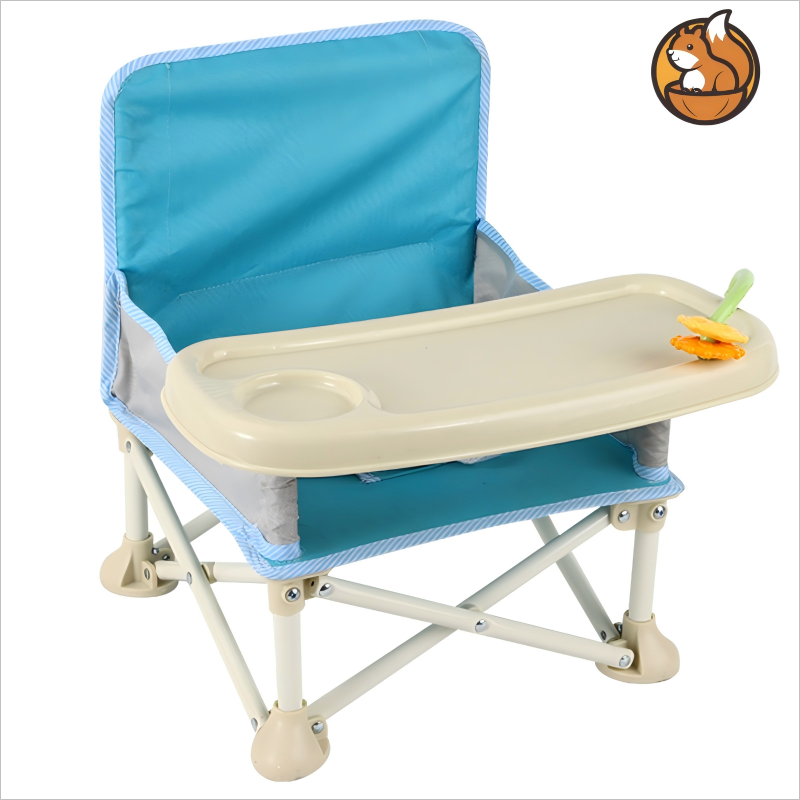 Baby Portable Folding Dining Chair with foldable design, storage bag, and detachable cushion